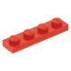 LEGO lapos elem 1x4, piros (3710)